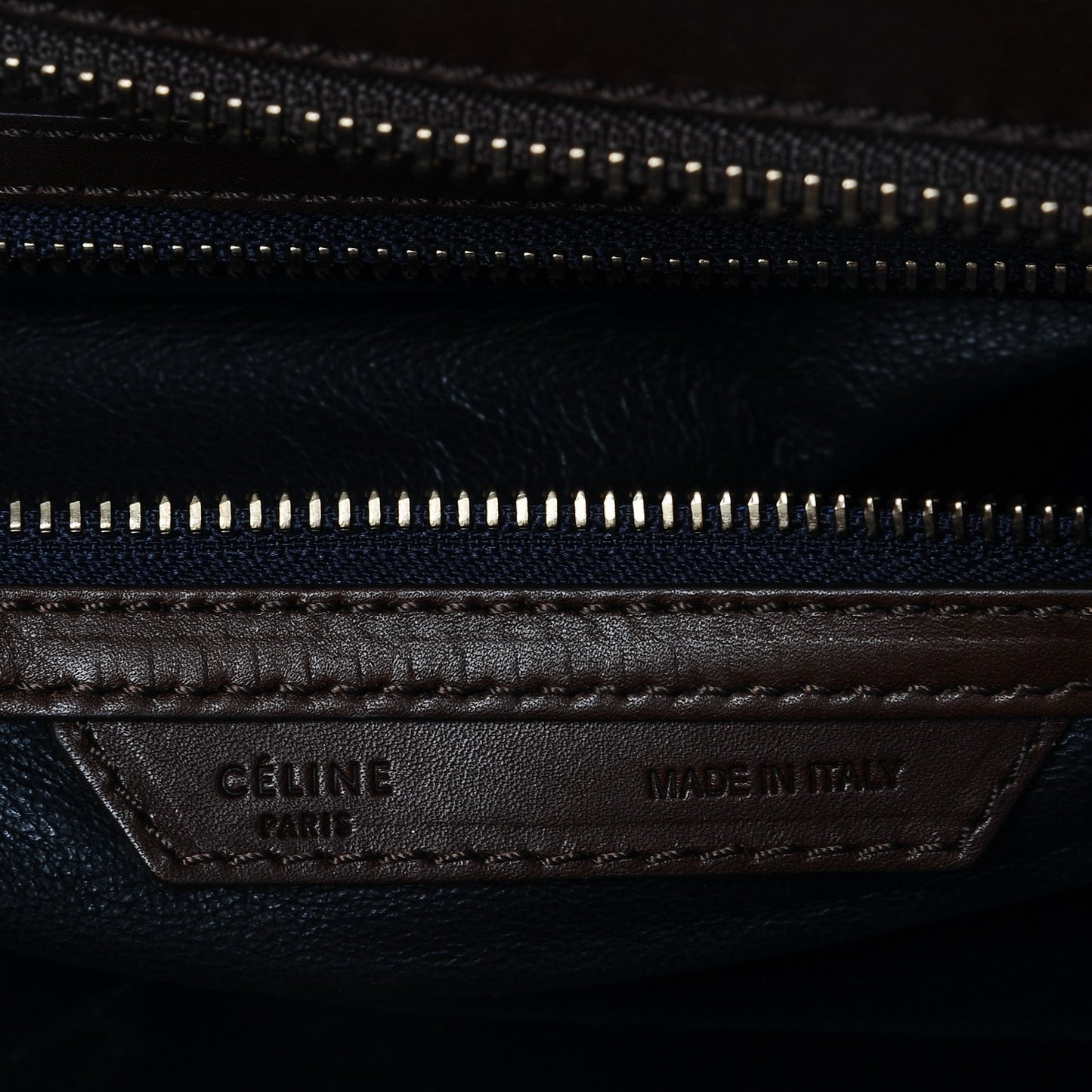 Smooth Calfskin Mini Bi-Color Luggage Navy