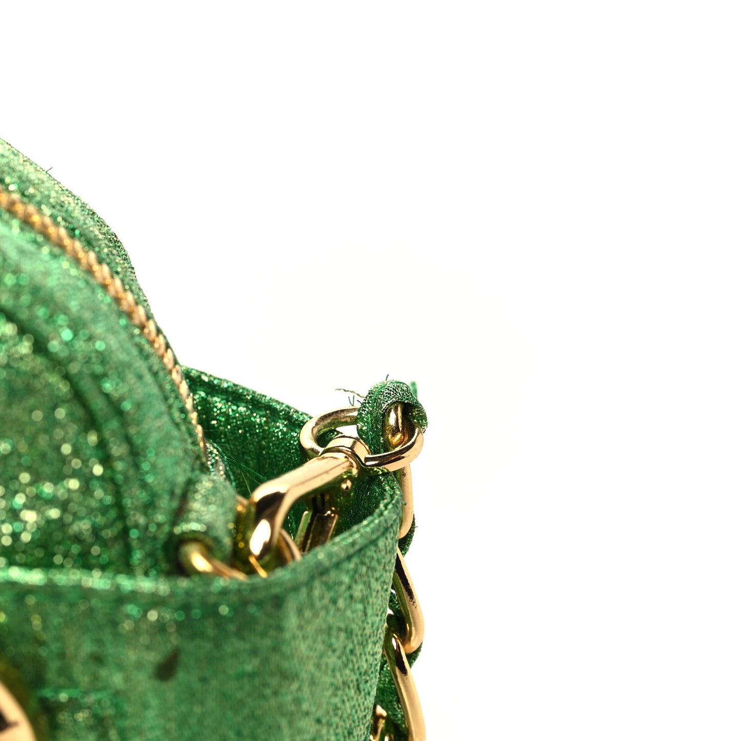 Lurex Chain Crossbody Bag Green