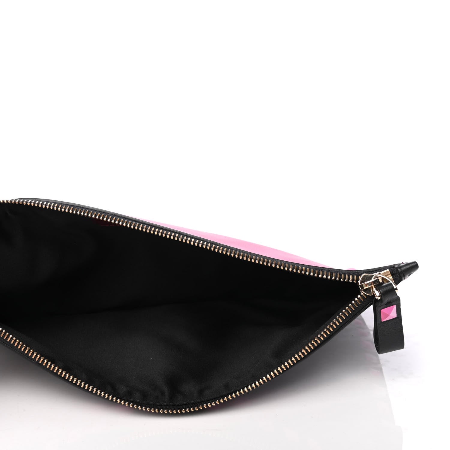 Valentino Garavani Vitello Rockstud Print Large Zip Pouch Black Peony 4 of 4