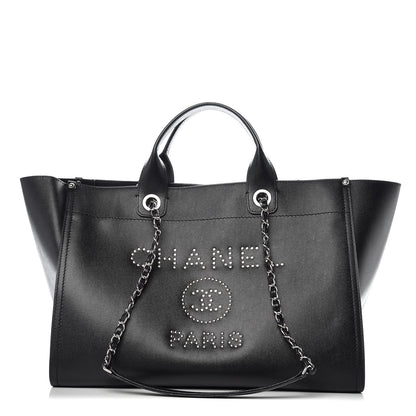 Chanel Caviar Large Studded Deauville Tote Black 1 of 10