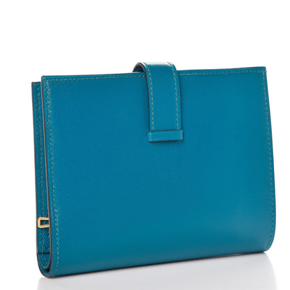 Hermes Tadelakt Bearn Compact Wallet Bleu Izmir 3 of 8