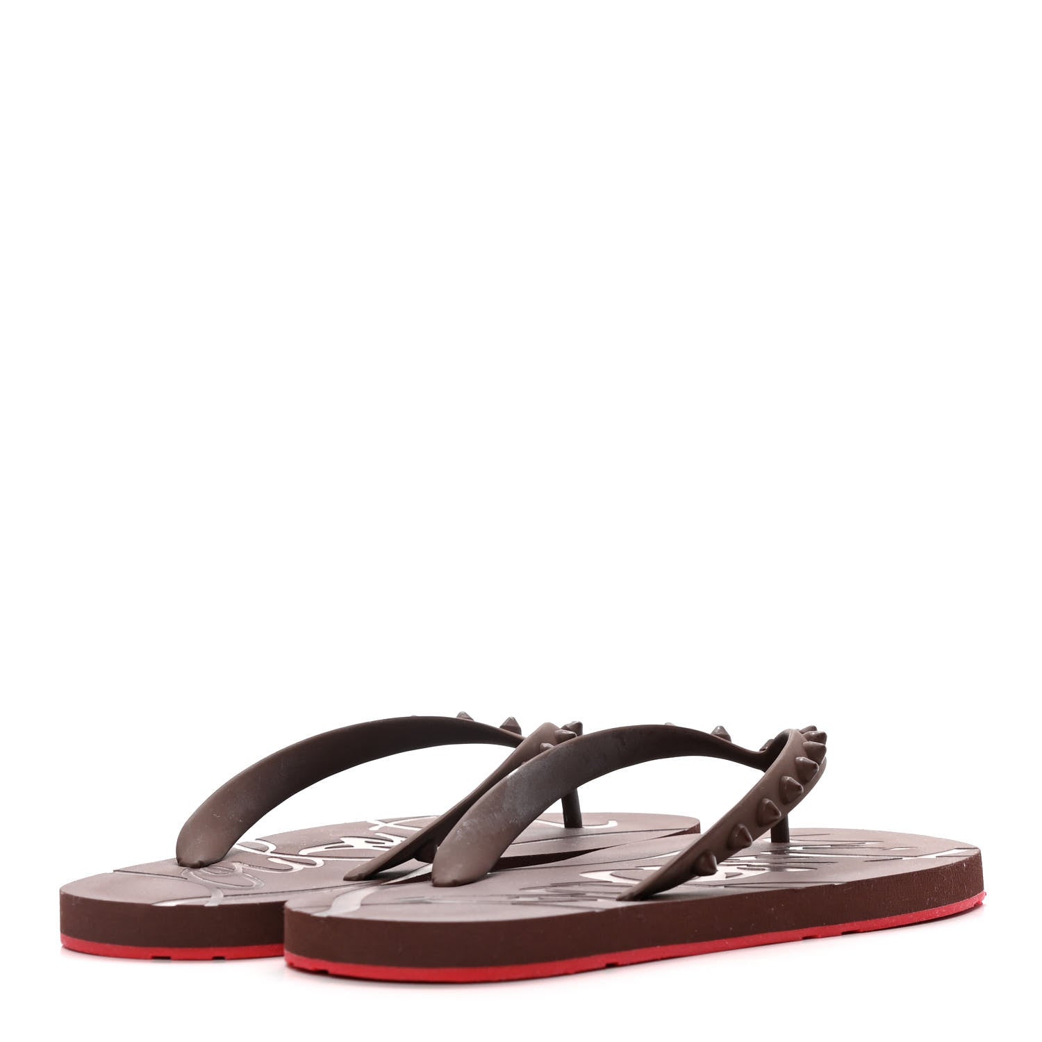 Christian Louboutin Rubber Spike Loubi Donna Flip Flop 41 Nude 4 of 9