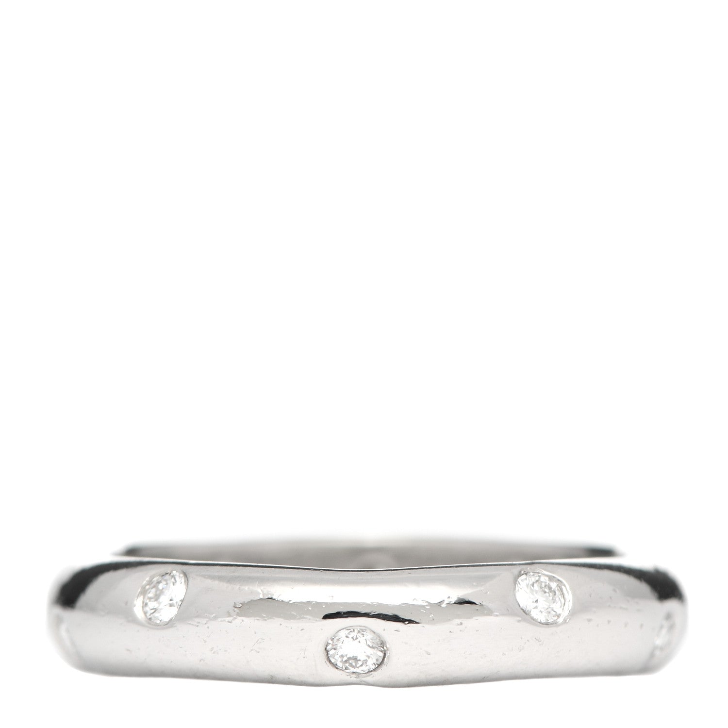 Tiffany Platinum Diamond 4mm Etoile Band Ring 55 7.25 1 of 6