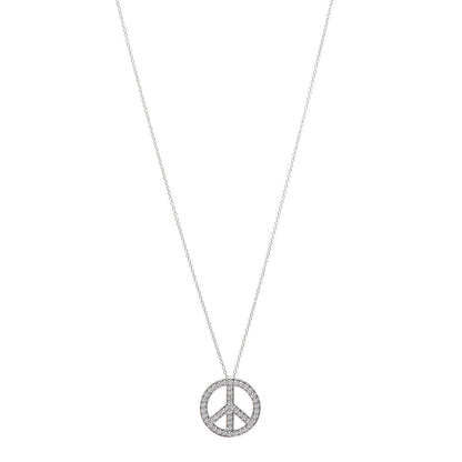 Tiffany Platinum Diamond Peace Pendant Necklace 1 of 7