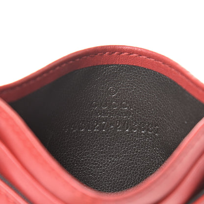 Gucci Calfskin Matelasse GG Marmont Card Holder Hibiscus Red 6 of 11