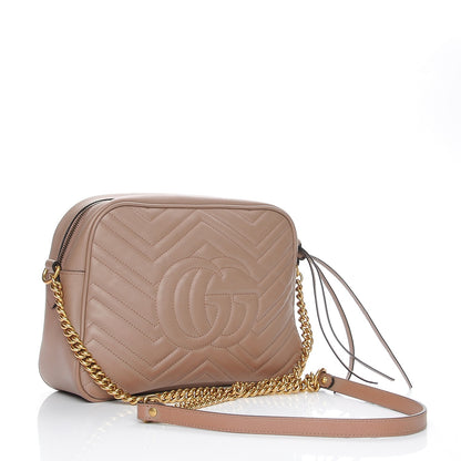 Gucci Calfskin Matelasse Medium GG Marmont Chain Shoulder Bag Porcelain Rose 3 of 11