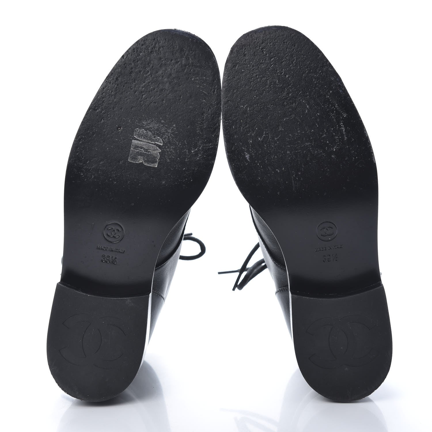 Chanel Calfskin Combat Boots 39.5 Black 5 of 11