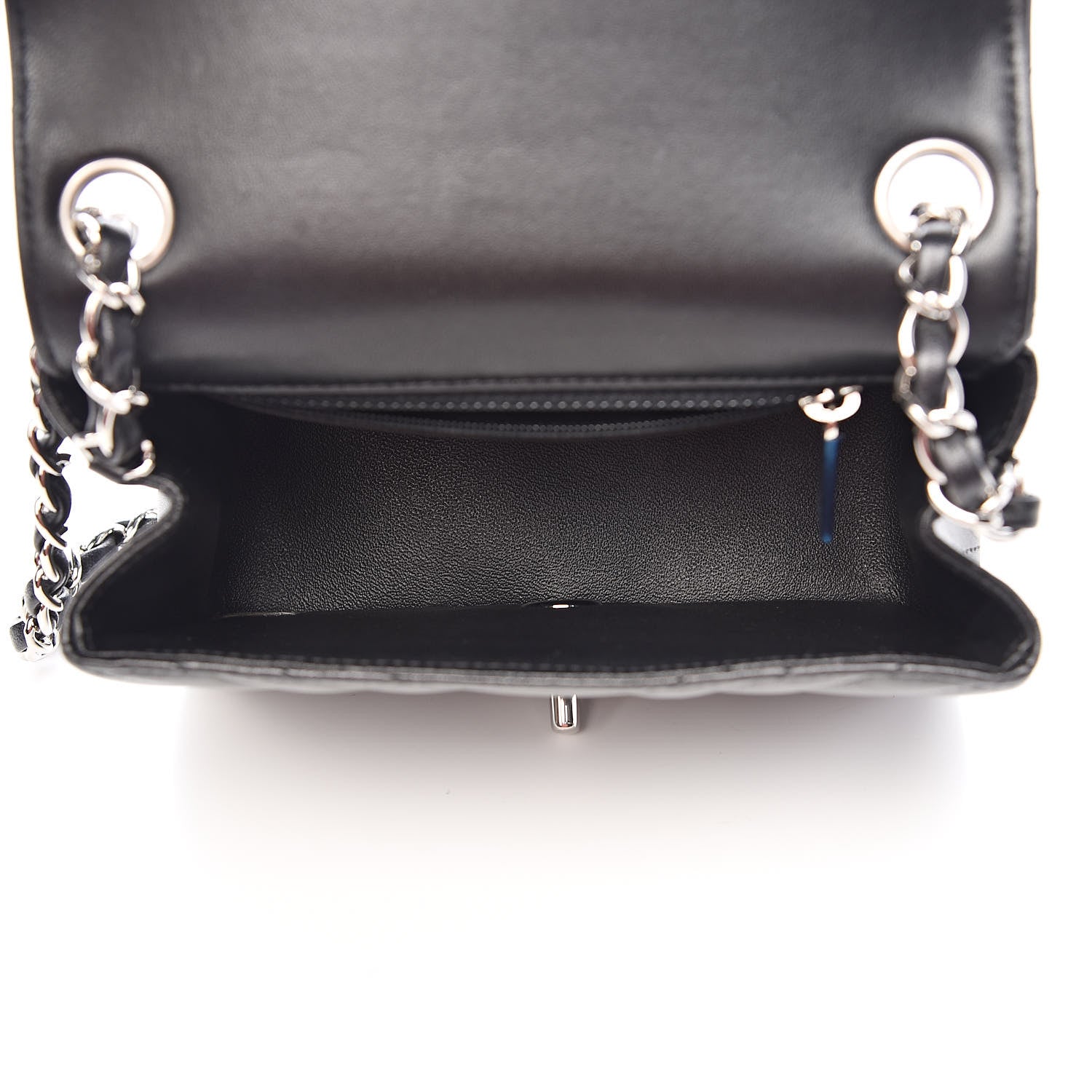 Chanel Lambskin Chevron Quilted Mini Square Flap Black 5 of 11
