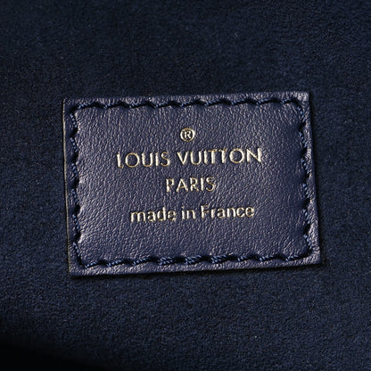 Louis Vuitton Calfskin Mahina Braided On My Side MM Navy Blue 6 of 10