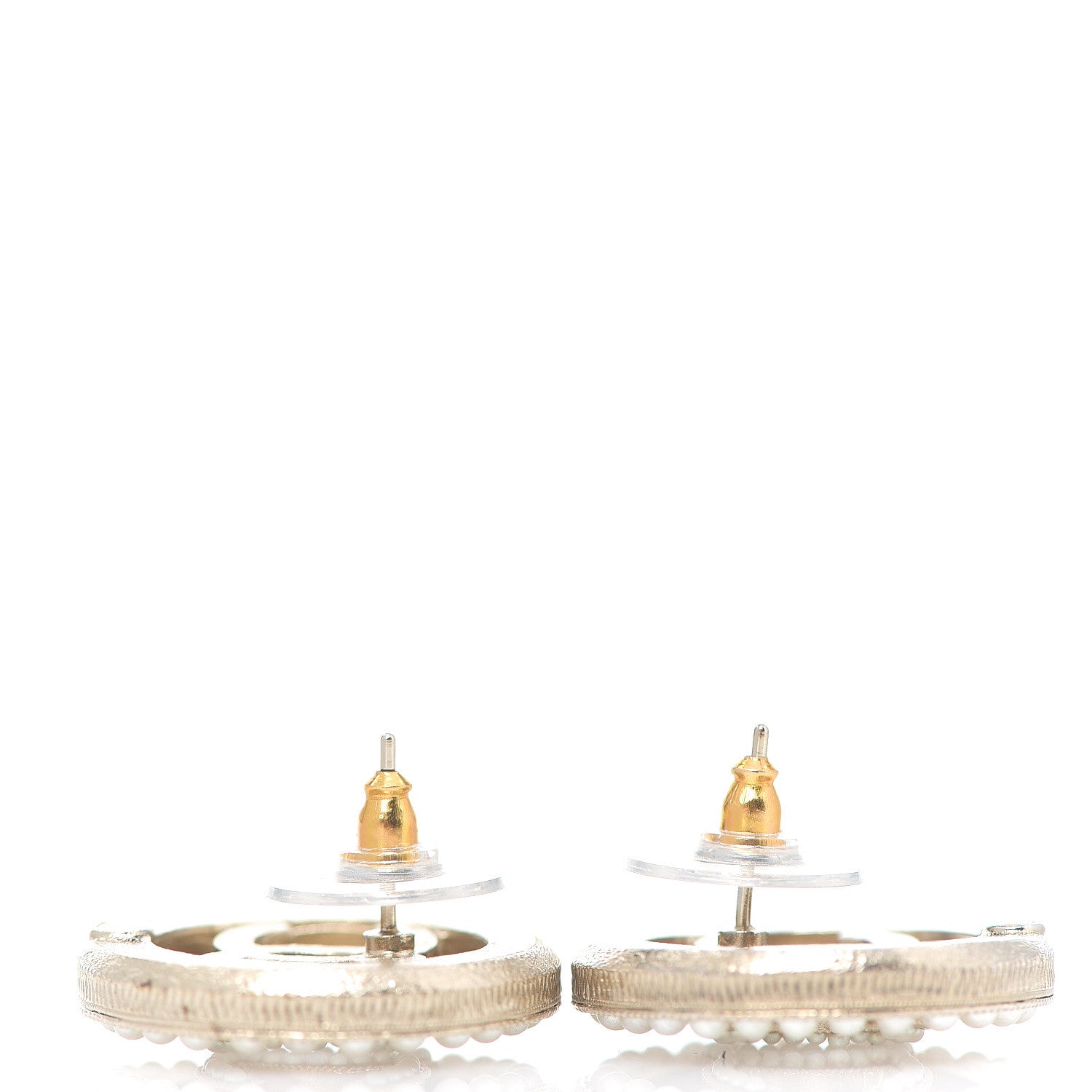 Chanel Pearl CC Round Earrings Gold 2 of 3