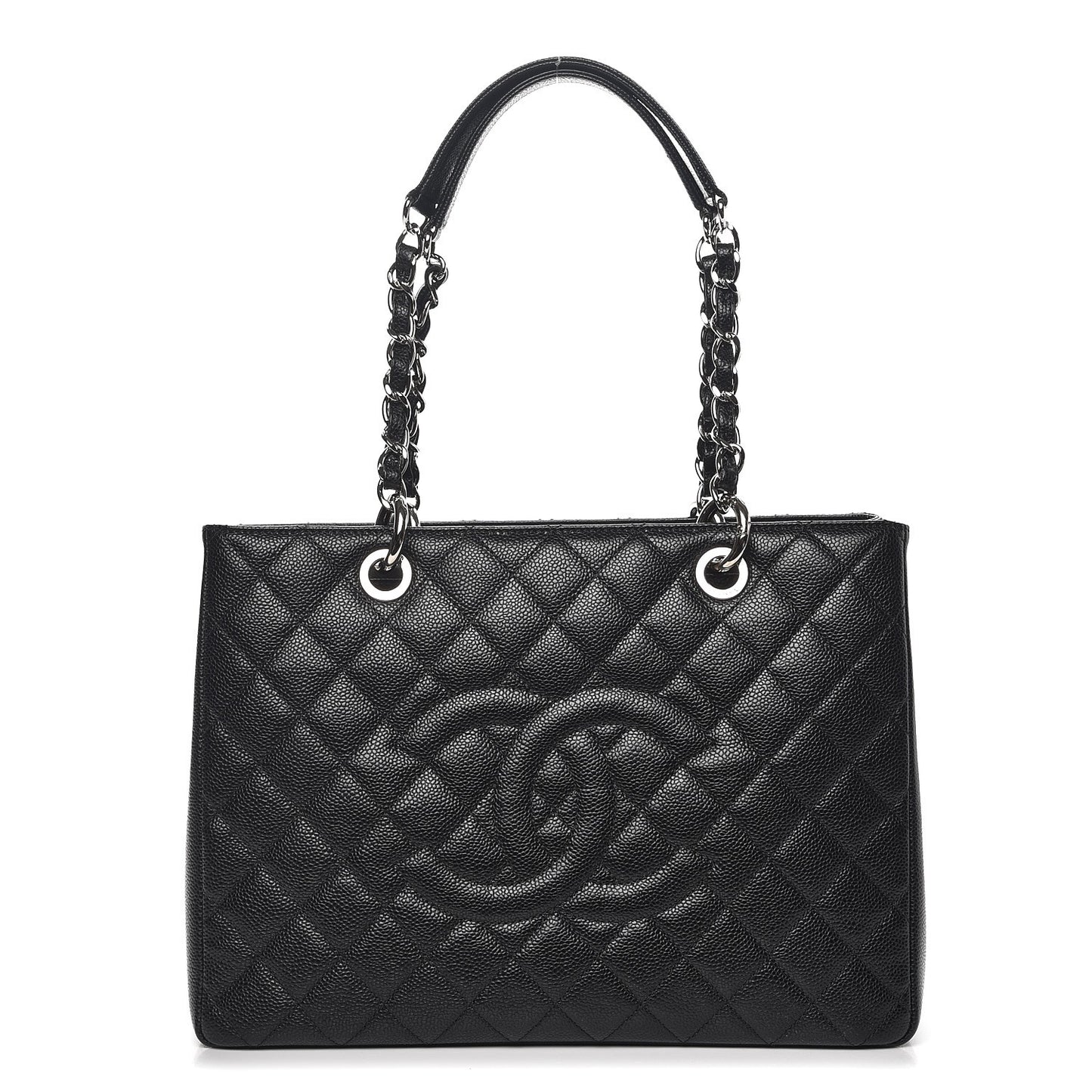 Caviar Quilted Grand Shopping Tote GST Black