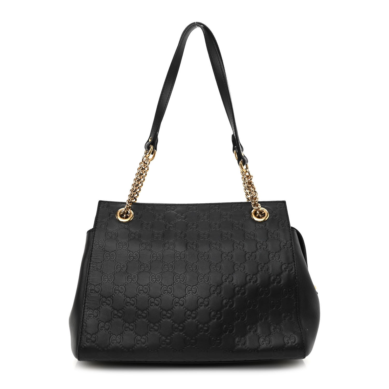 Gucci Guccissima Signature Medium Shoulder Tote Bag Black 1 of 11