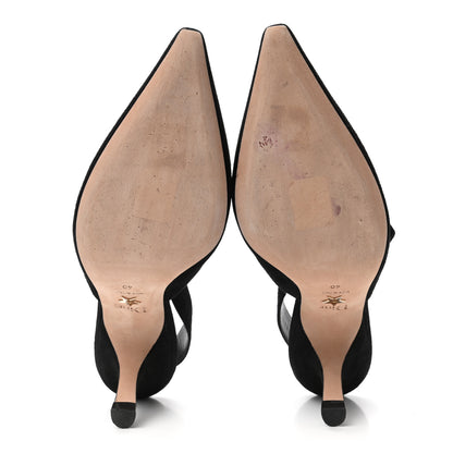 Christian Dior Velvet Slingback Pumps 40 Black 5 of 9
