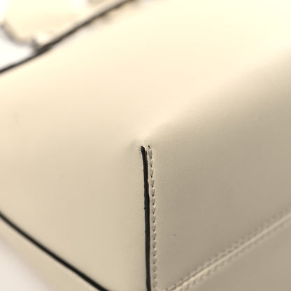 Fendi Vitello King Logo Embossed Medium By The Way Boston Bag White Ice 10 of 15