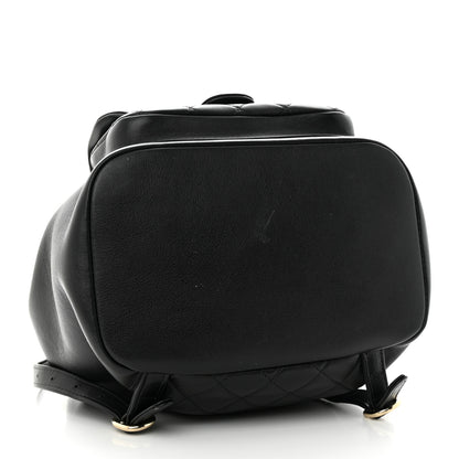 Chanel Lambskin Quilted Large Duma Drawstring Backpack Black 4 of 11
