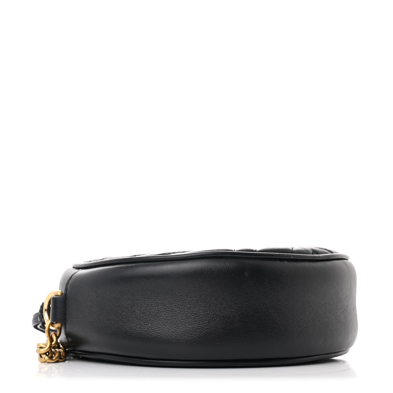 Gucci Azalea Calfskin Matelasse Heart Mini GG Marmont Round Shoulder Bag Black 4 of 11