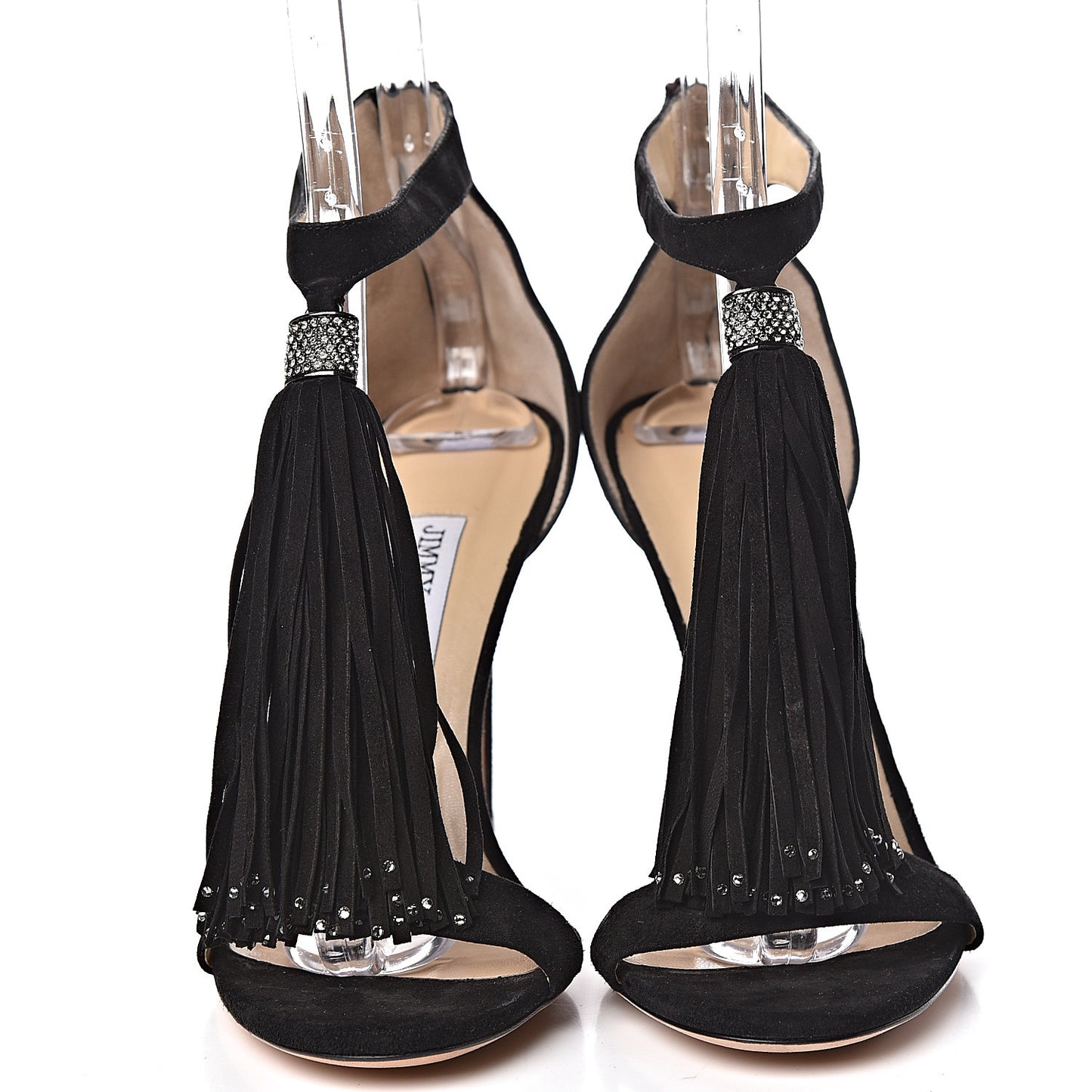 Suede Viola Tassel Sandals 39.5 Black