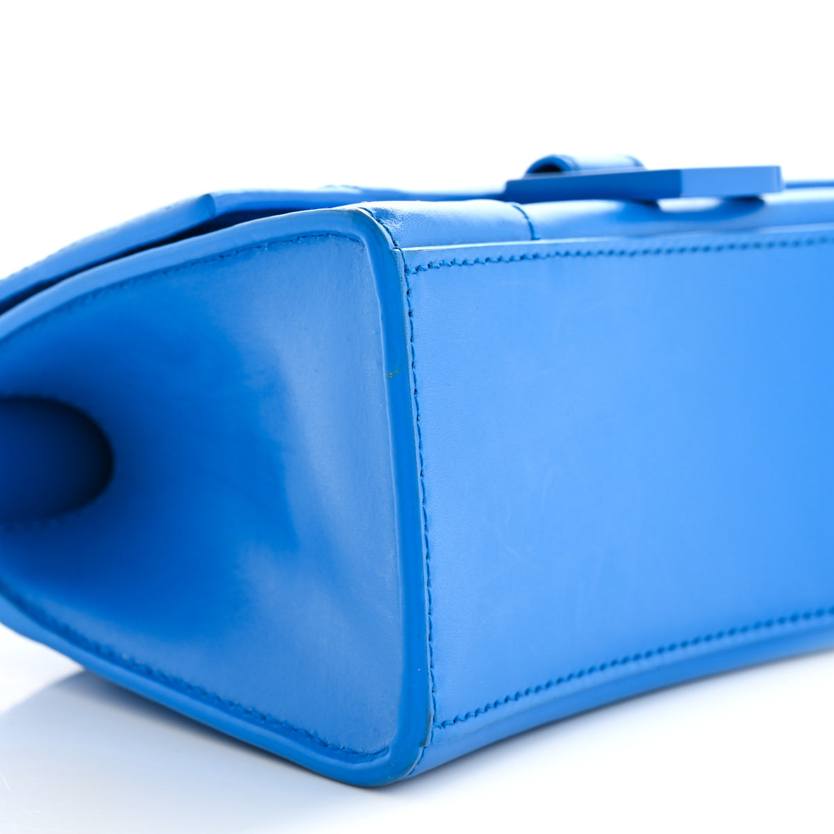 Balenciaga Shiny Box Calfskin Tonal B Hourglass Top Handle Bag XS Screen Blue 9 of 12
