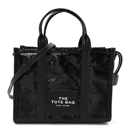 Marc Jacobs Sequin Small The Tote Bag Black 1 of 9
