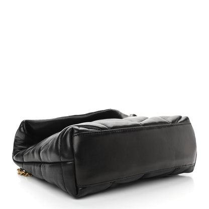 Saint Laurent Lambskin Quilted Toy Loulou Puffer Monogram Chain Satchel Black 3 of 8
