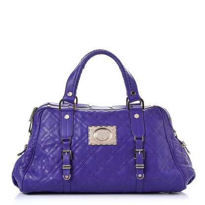 Versace Calfskin Satchel Violet 1 of 8