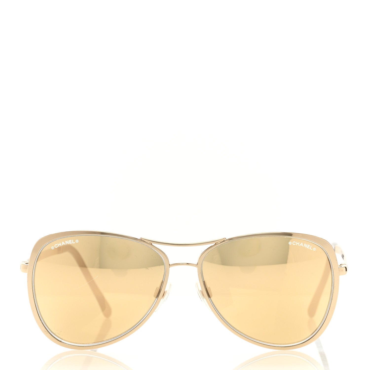 Chanel Metal Mirrored Pilot Summer Sunglasses 4223 Gold 2 of 8