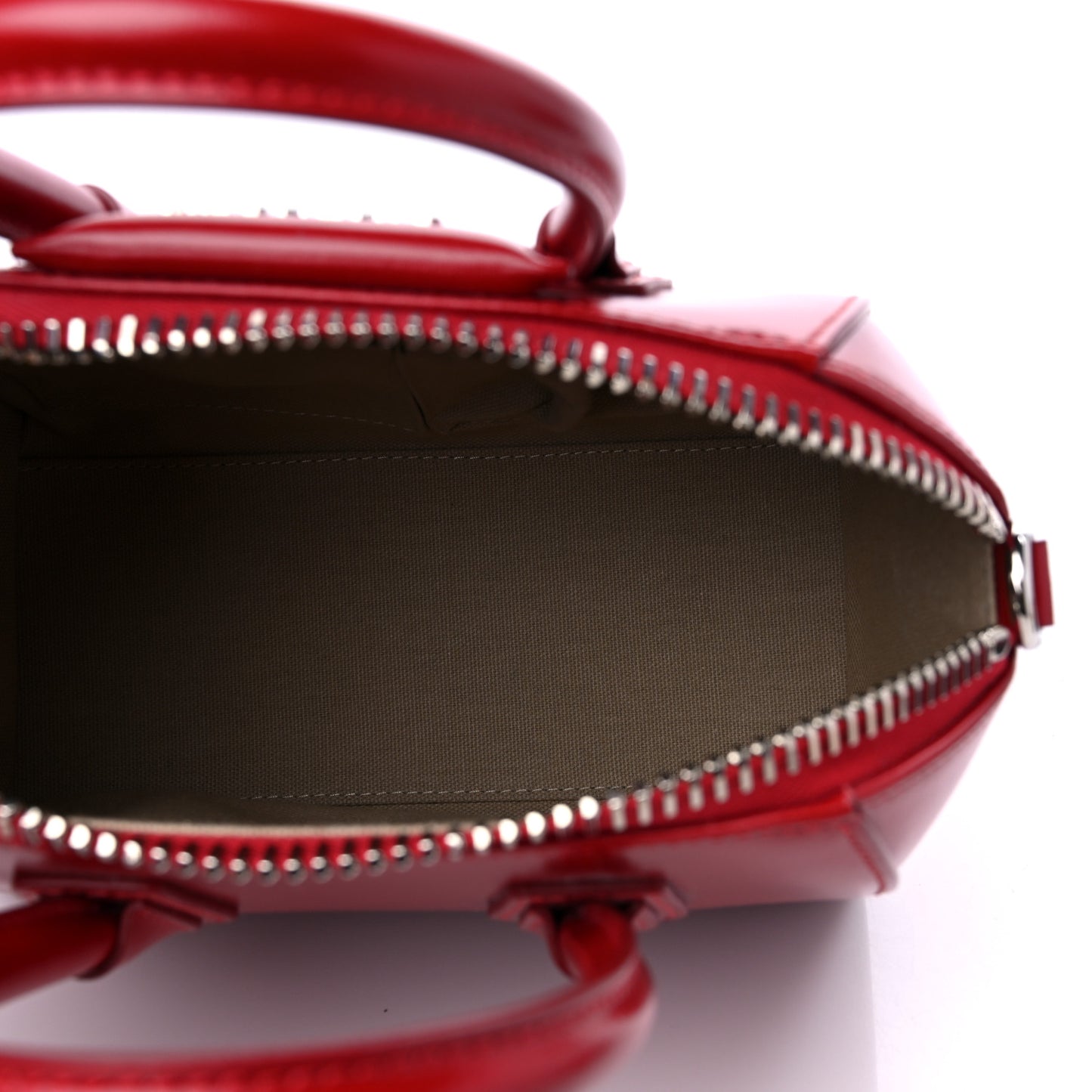 Shiny Lord Calfskin Mini Antigona Dark Red