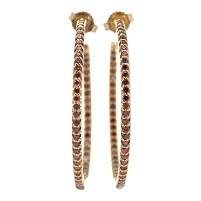 Roberto Coin 18K Yellow Gold Cognac Diamond Hoop Earrings 1 of 3