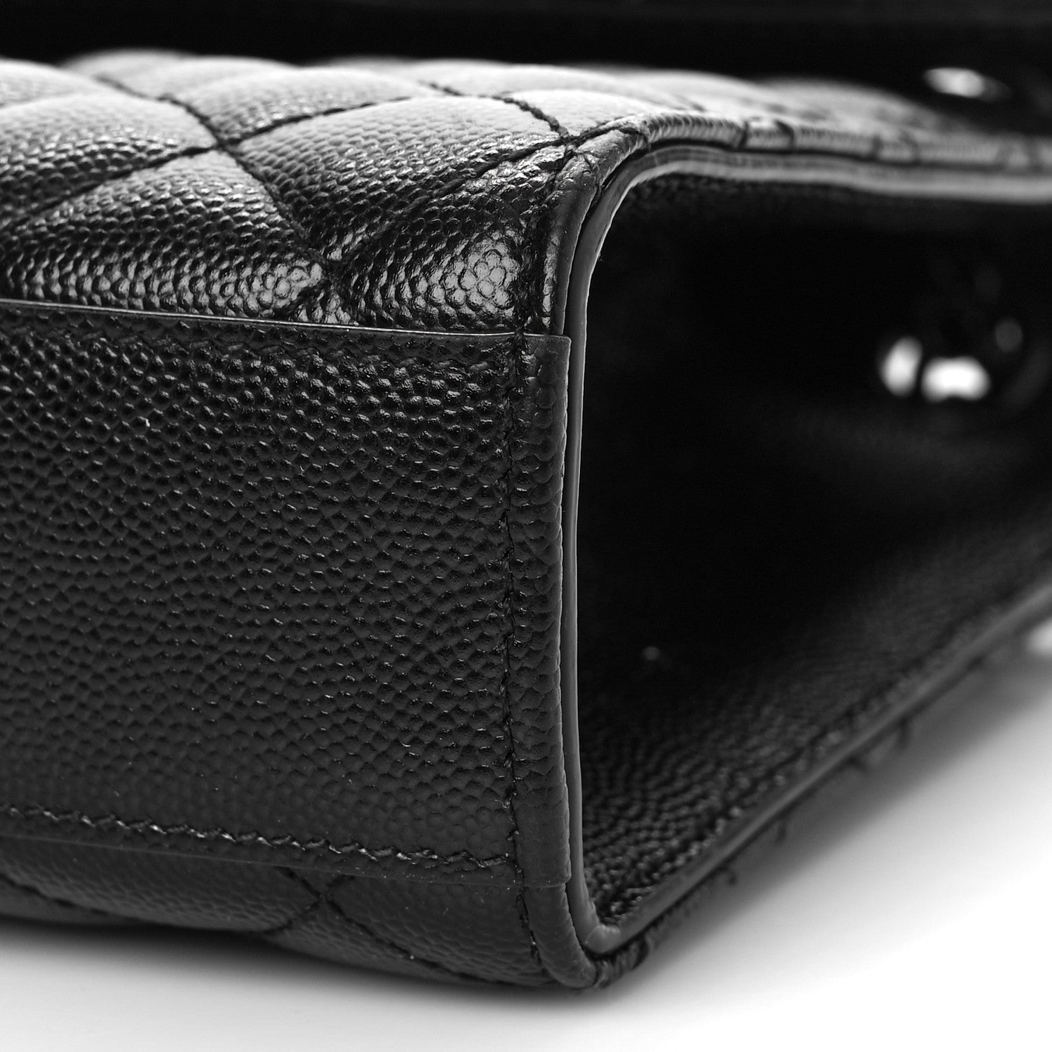 Saint Laurent Grain De Poudre Textured Mixed Matelasse Triquilt Medium Monogram Monochrome Satchel Black 9 of 10