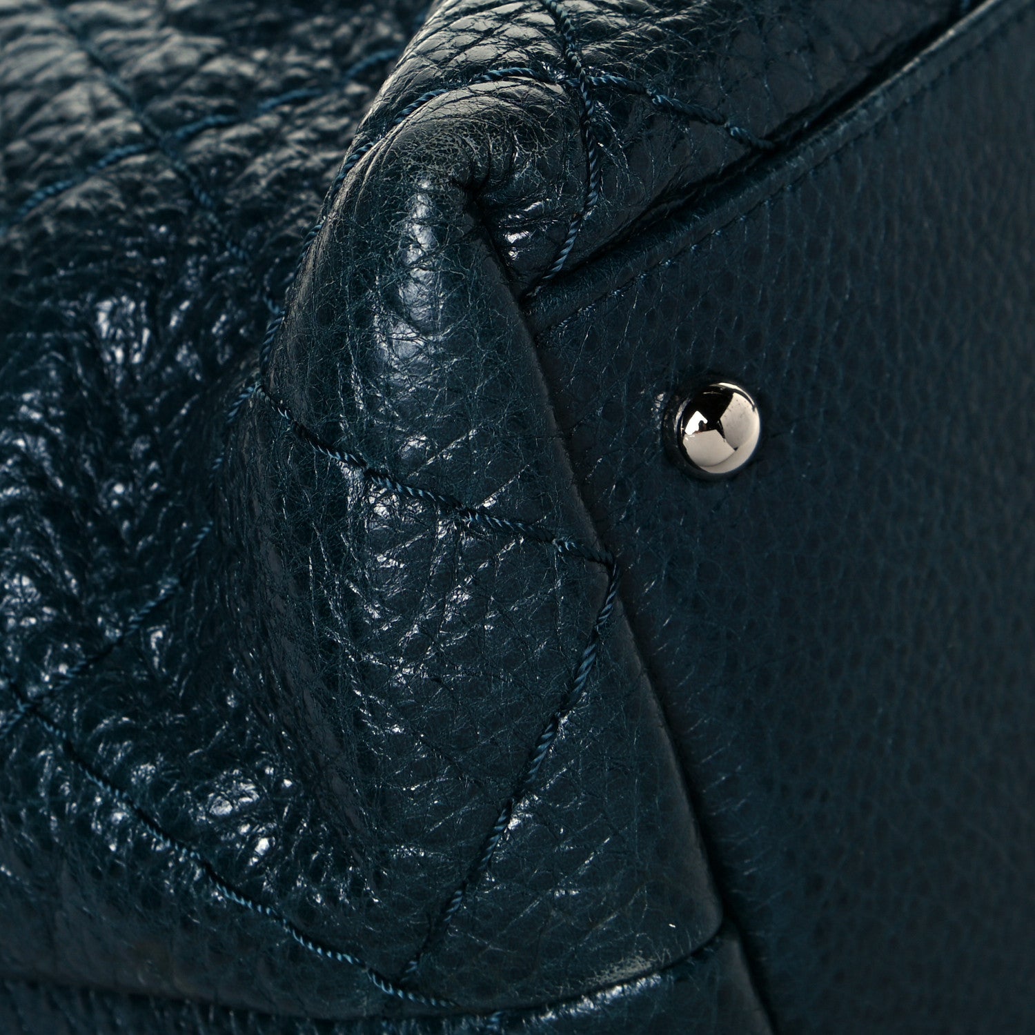 Chanel Glazed Calfskin Large On The Road Tote Dark Blue 9 of 13