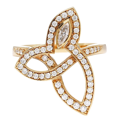 Harry Winston 18K Yellow Gold Diamond Lily Cluster Ring 50 5.5 1 of 5