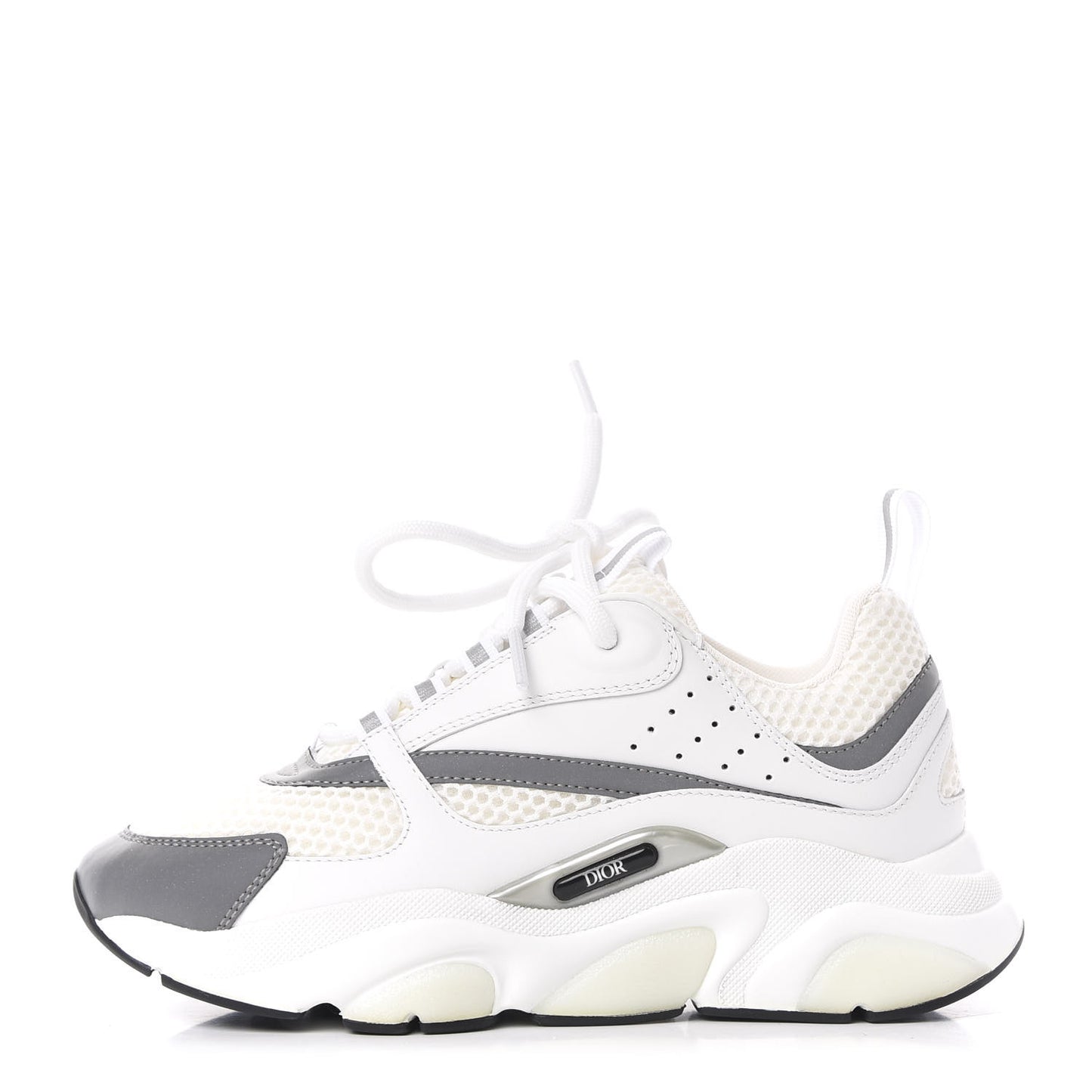 Technical Mesh Calfskin Mens B22 Sneakers 37 White