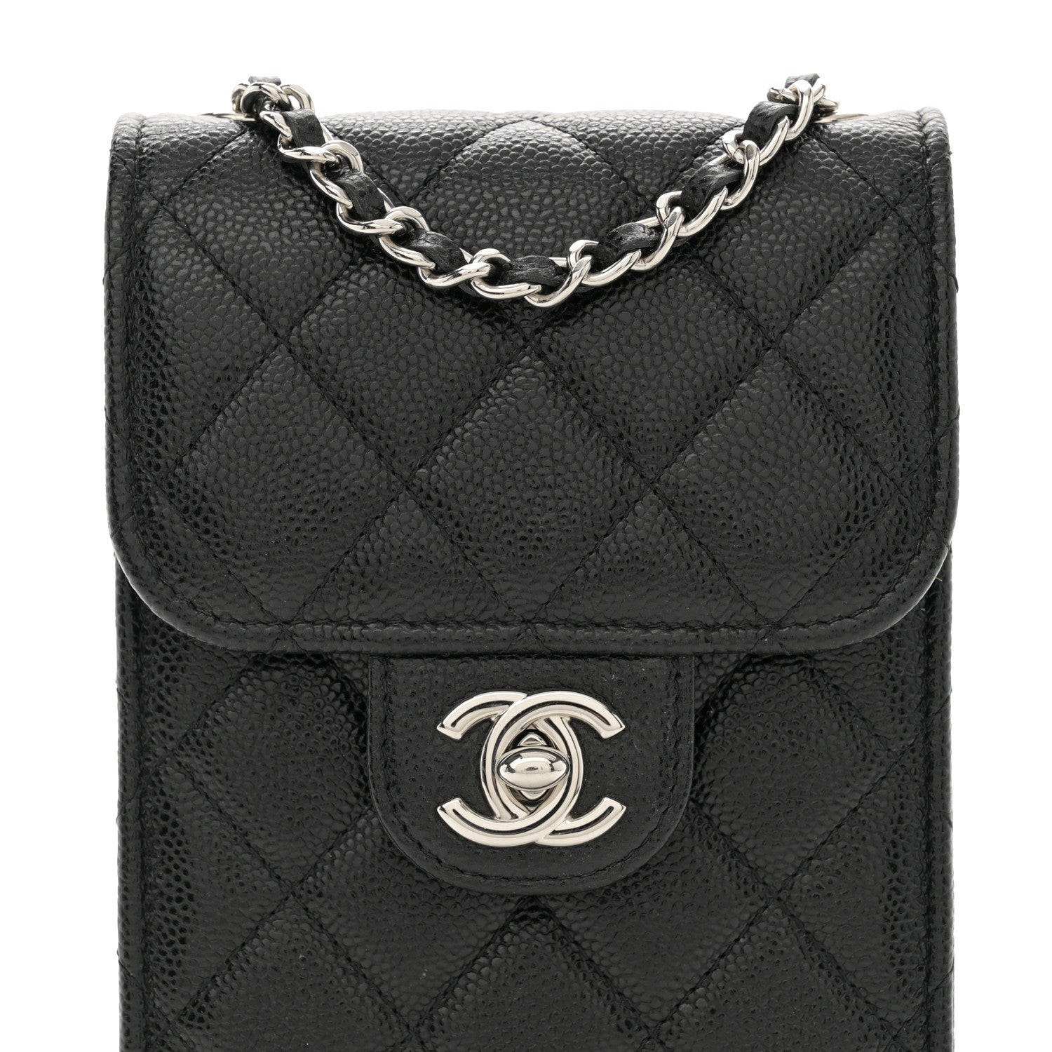 Chanel Caviar Quilted Classic Phone Holder Black 8 of 10