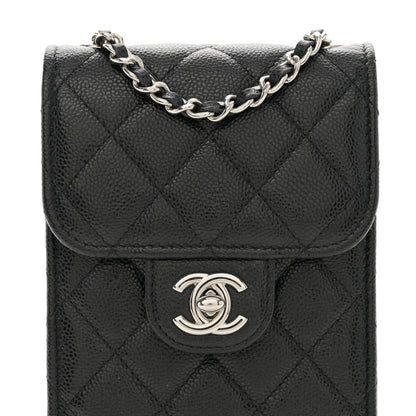 Chanel Caviar Quilted Classic Phone Holder Black 8 of 10