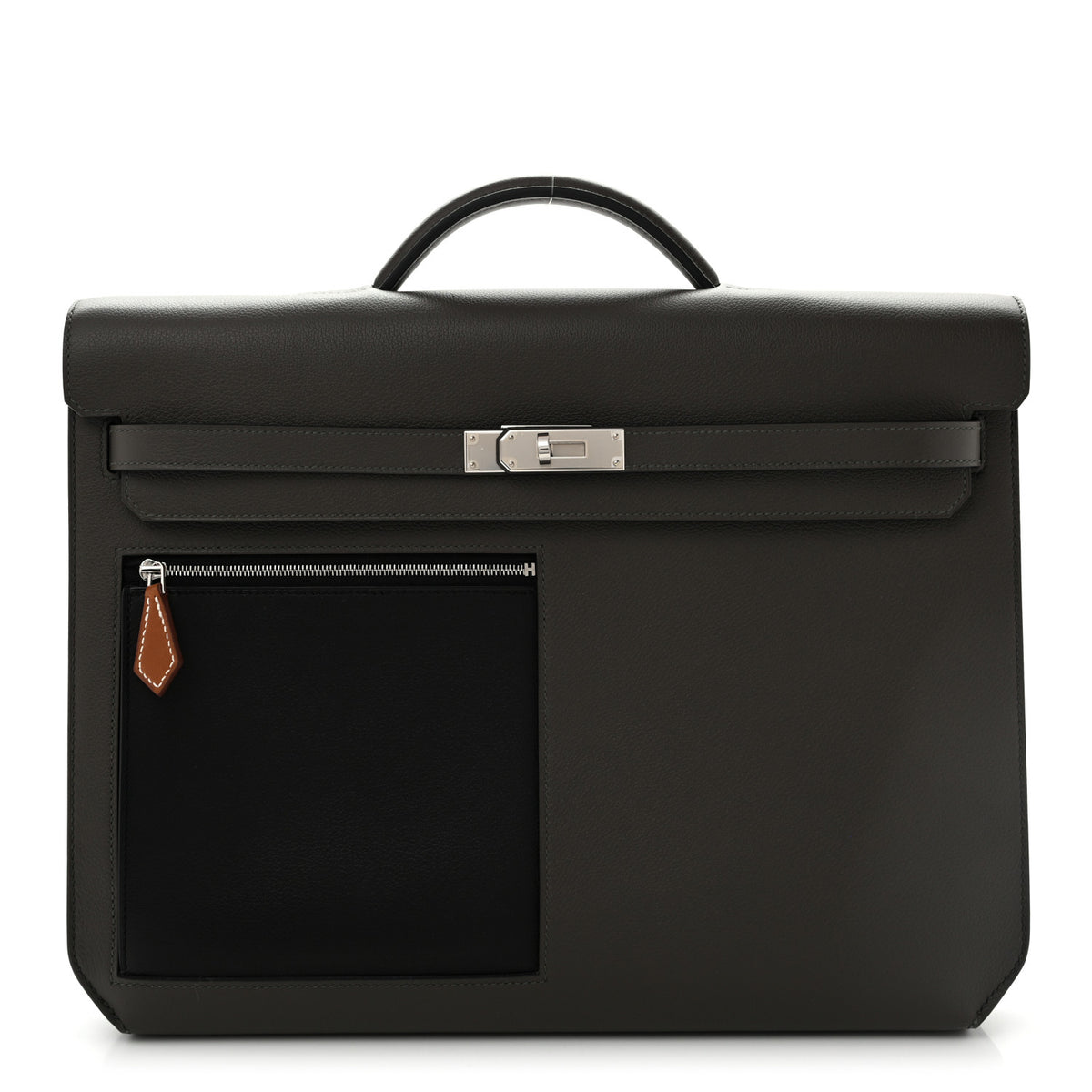 Hermes Evercolor Evergrain Barenia Kelly Depeches 36 Briefcase Vert De Gris Black Fauve 1 of 10