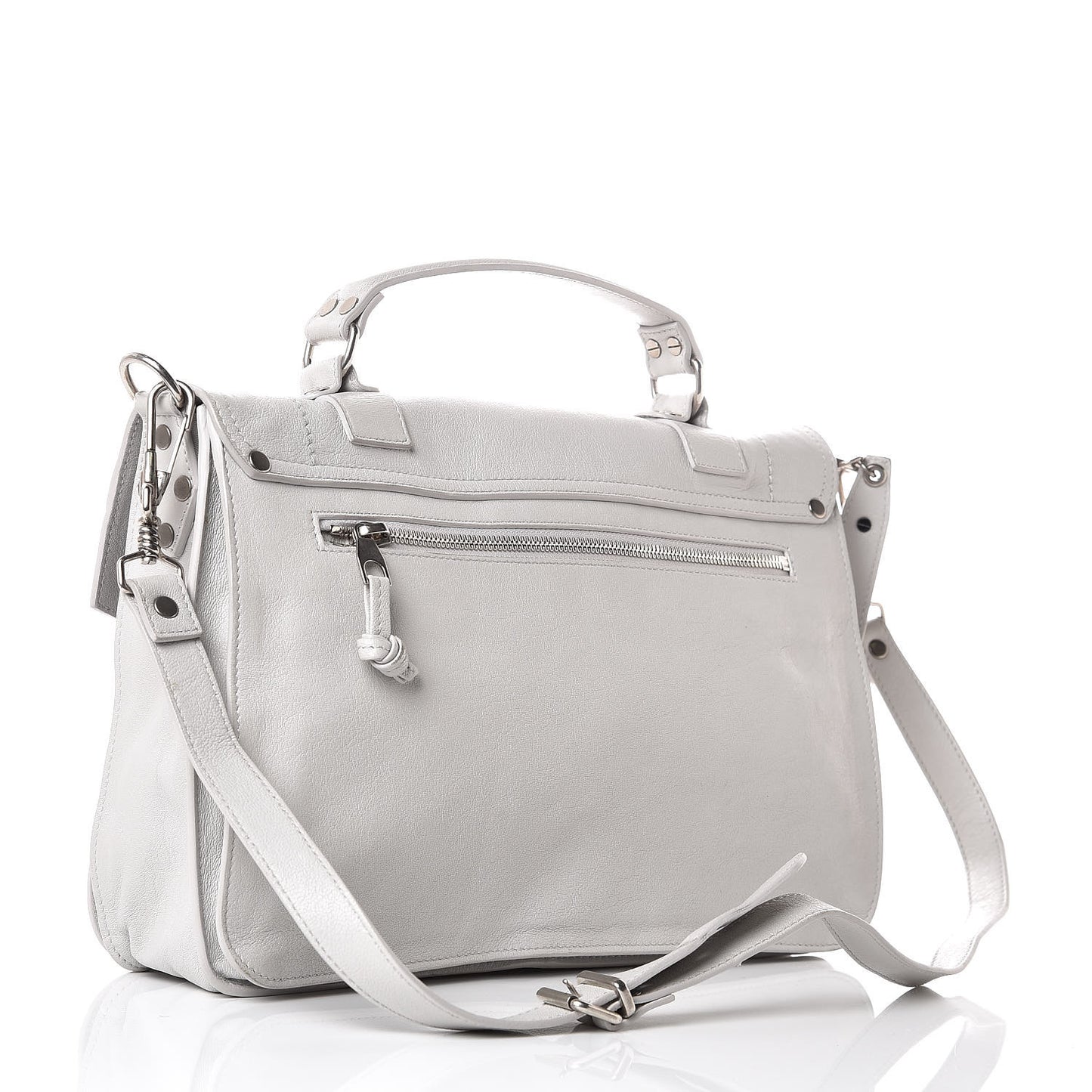 Lambskin Medium PS1 Satchel Pale Steel