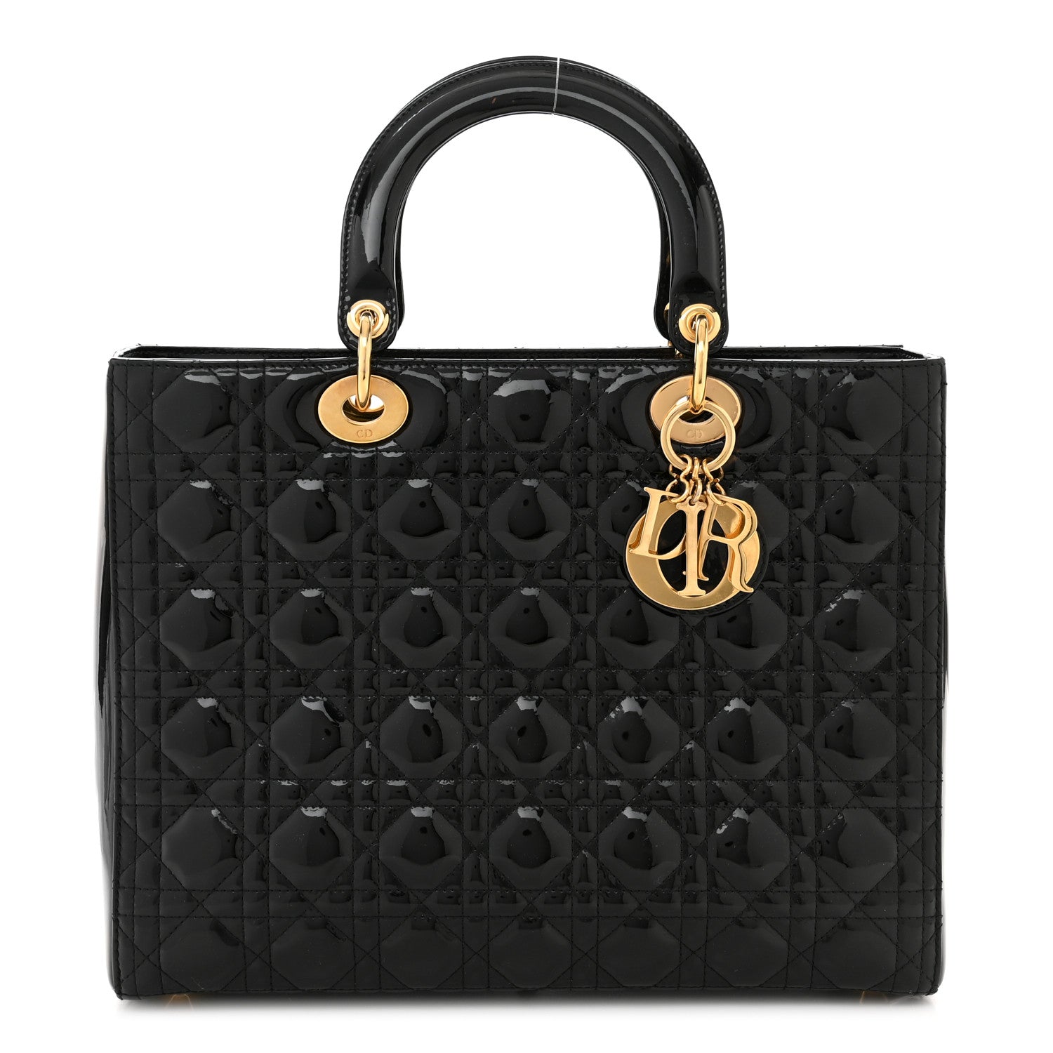 Christian Dior Patent Cannage Large Lady Dior Black 1 of 13