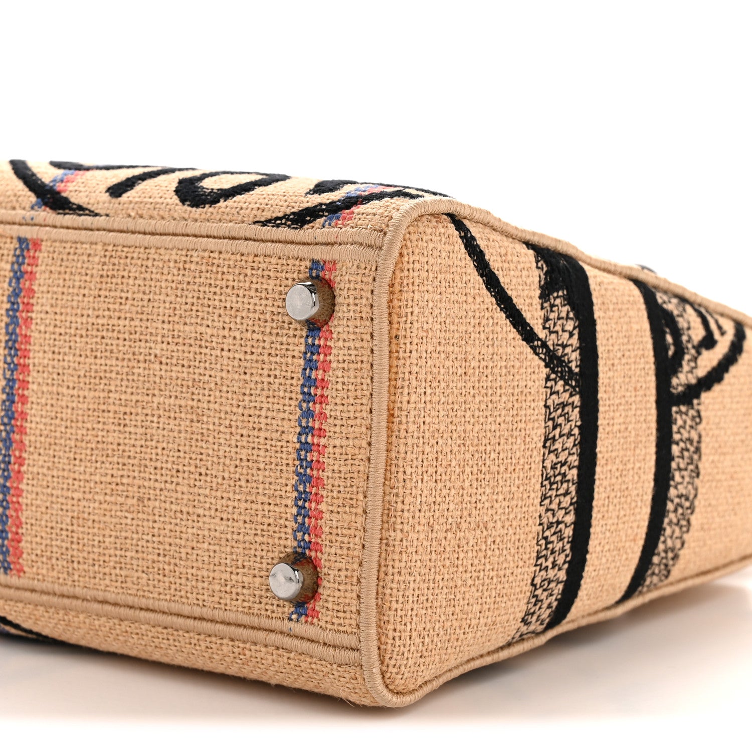 Christian Dior Canvas Jute Embroidered Medium Lady D-Lite Beige Multicolor 10 of 12