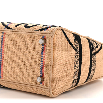 Christian Dior Canvas Jute Embroidered Medium Lady D-Lite Beige Multicolor 10 of 12