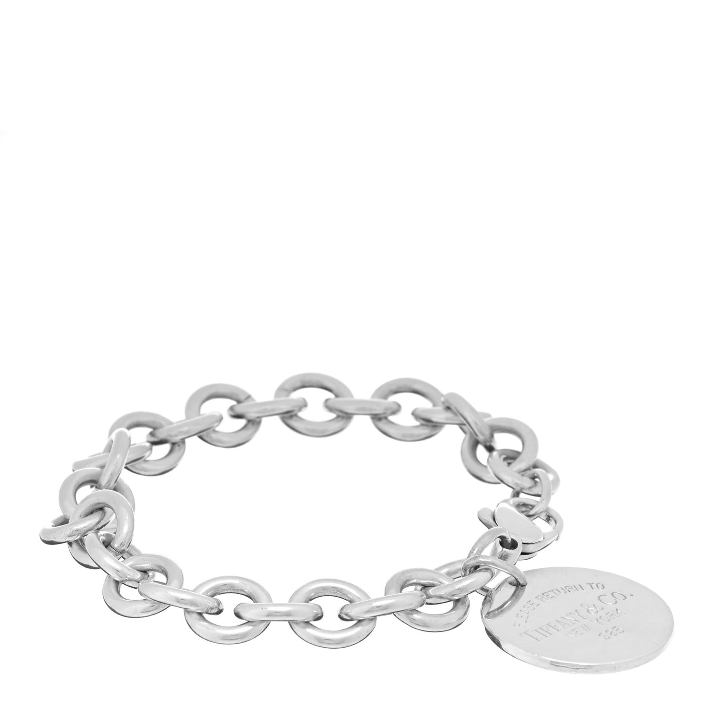 Sterling Silver Return to Tiffany Round Tag Charm Bracelet
