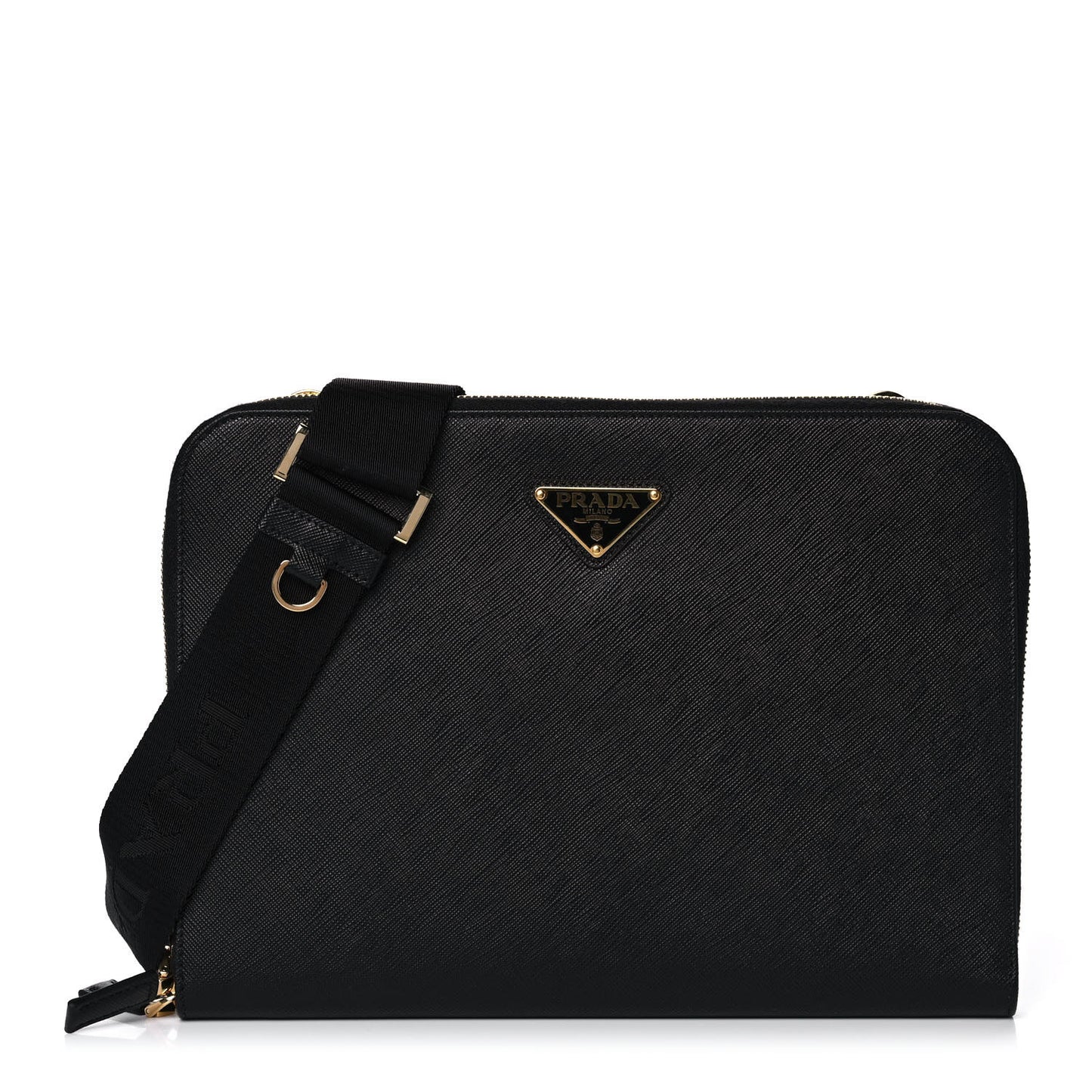 Saffiano Lux Crossbody Bag Black