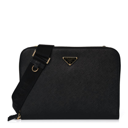 Prada Saffiano Lux Crossbody Bag Black 1 of 10