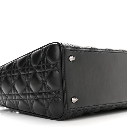 Christian Dior Lambskin Cannage Medium Lady Dior Black 9 of 11