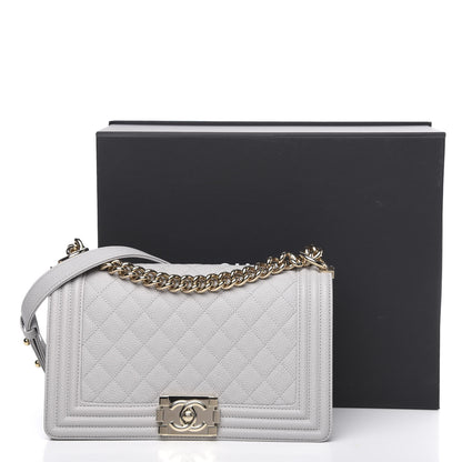 Chanel Caviar Quilted Medium Boy Flap Grey 10 of 10