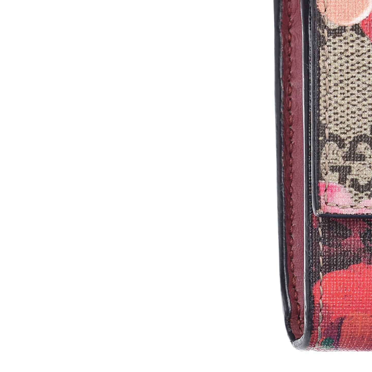 GG Supreme Monogram Blooms Continental Wallet Beige Multicolor Dry Rose