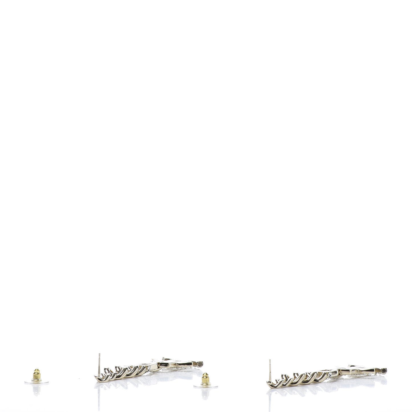 Metal Crystal CC Vendome CC Dangle Earrings Gold