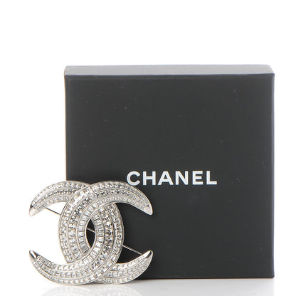 Chanel Baguette Crystal CC Brooch Silver 5 of 5