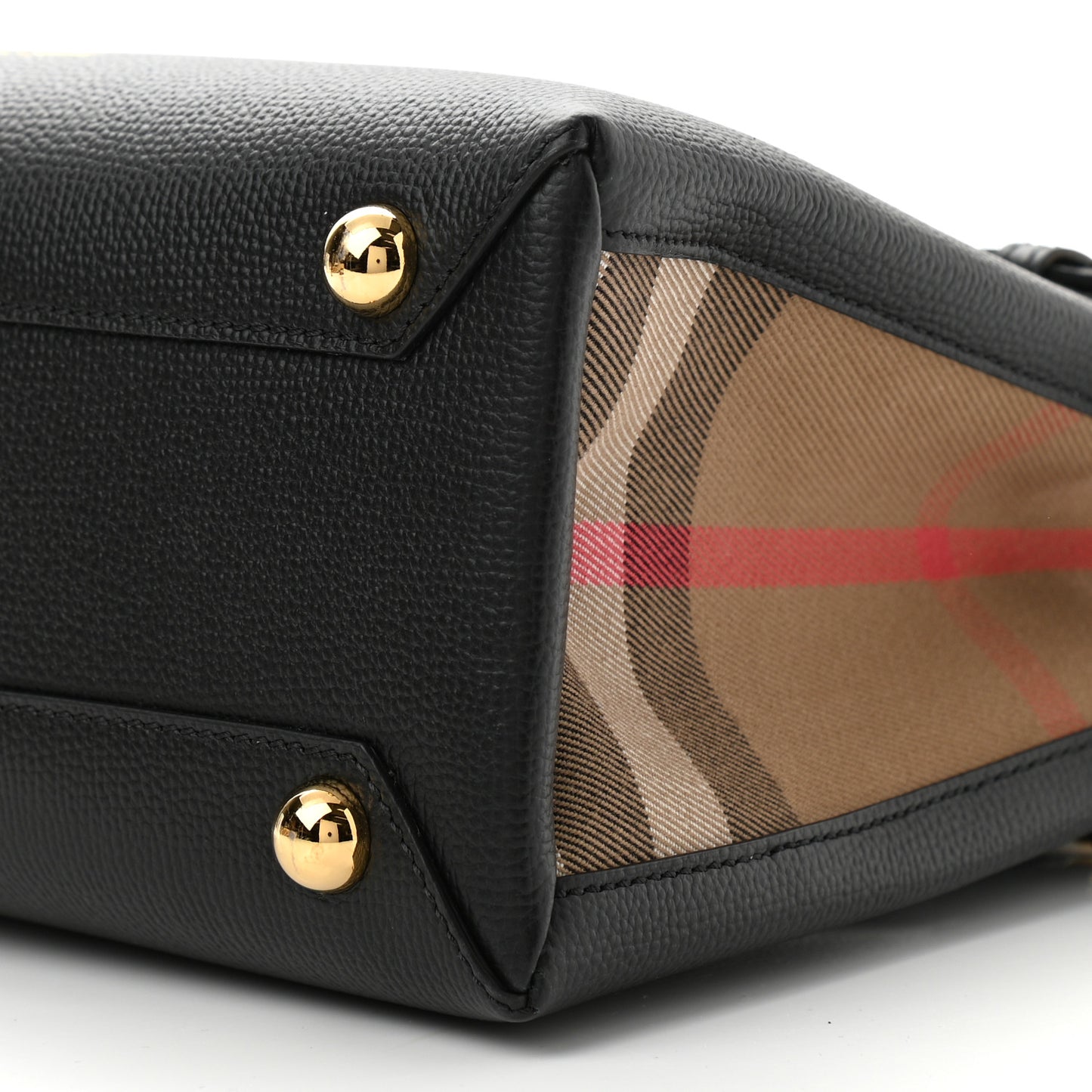 Derby Calfskin House Check Small Banner Tote Black