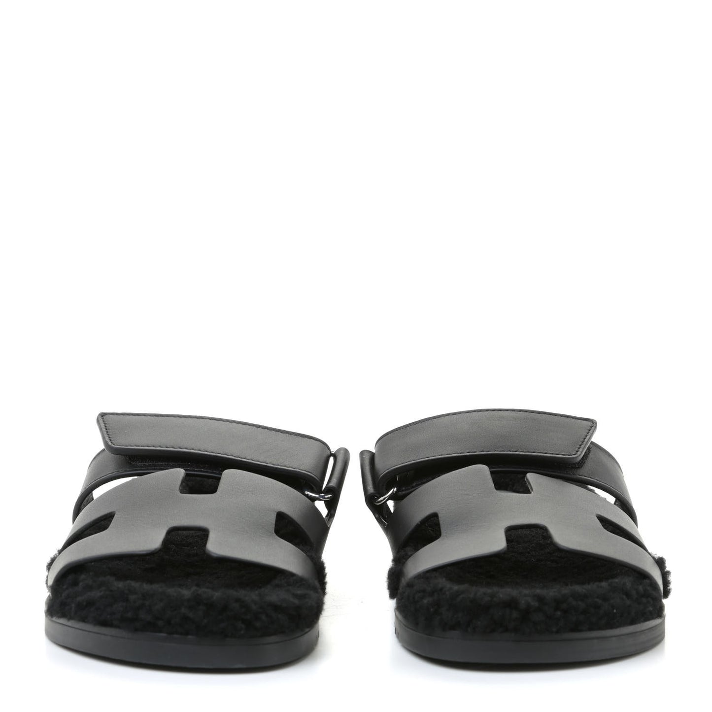 Calfskin Woolskin Womens Chypre Sandals 37 Black