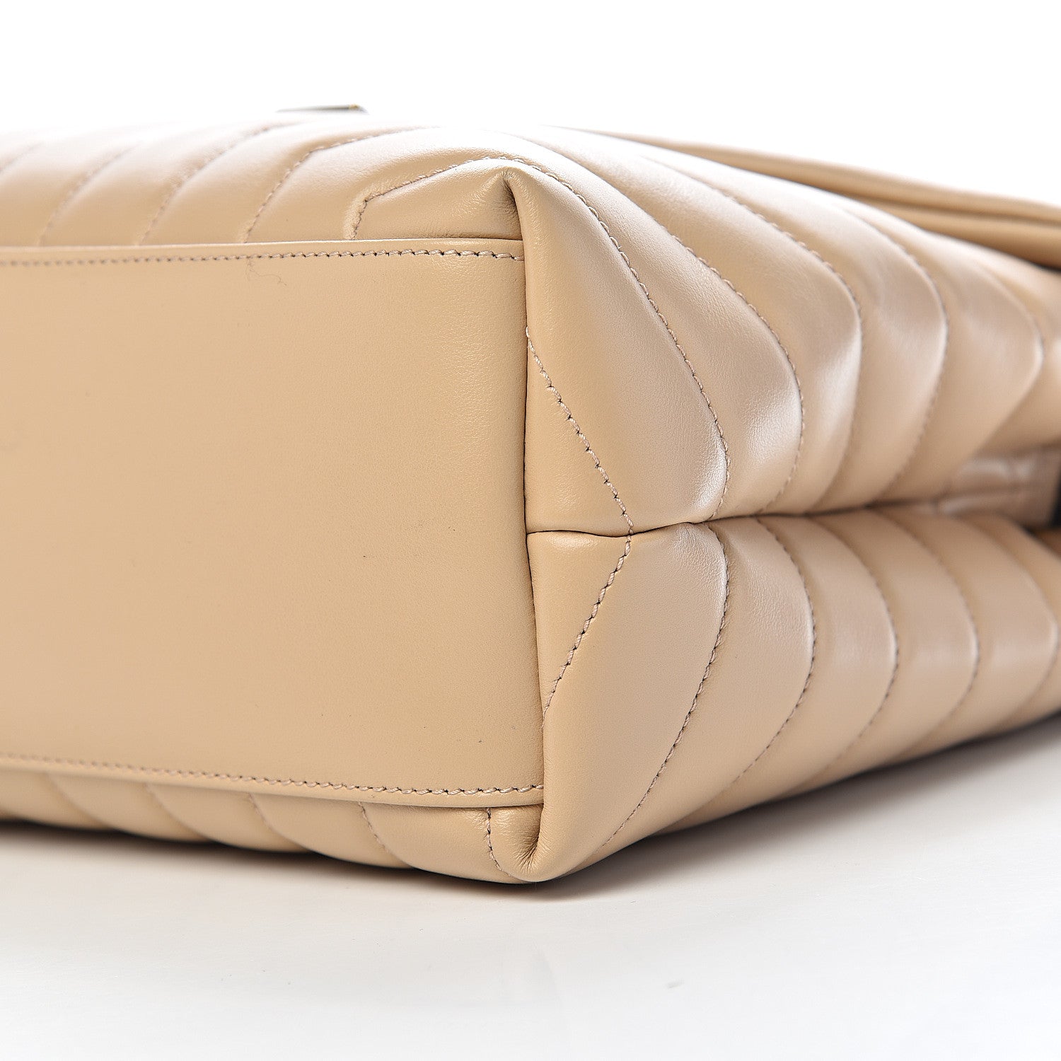Saint Laurent Calfskin Y Quilted Monogram Medium Loulou Chain Satchel Nude Powder 9 of 11